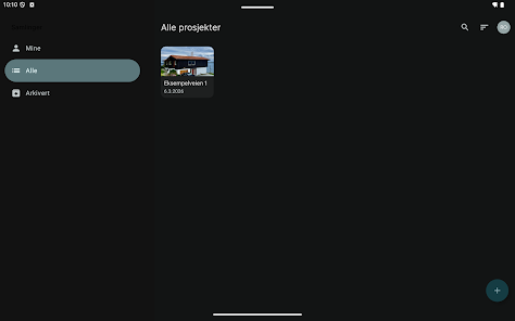 Wenn Property på Android-nettbrett — full prosjektoversikt på større skjerm